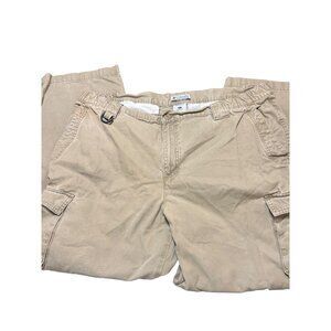 Columbia Sportswear Mens Beige Khaki Cargo Pants XL Side Elastic Waist